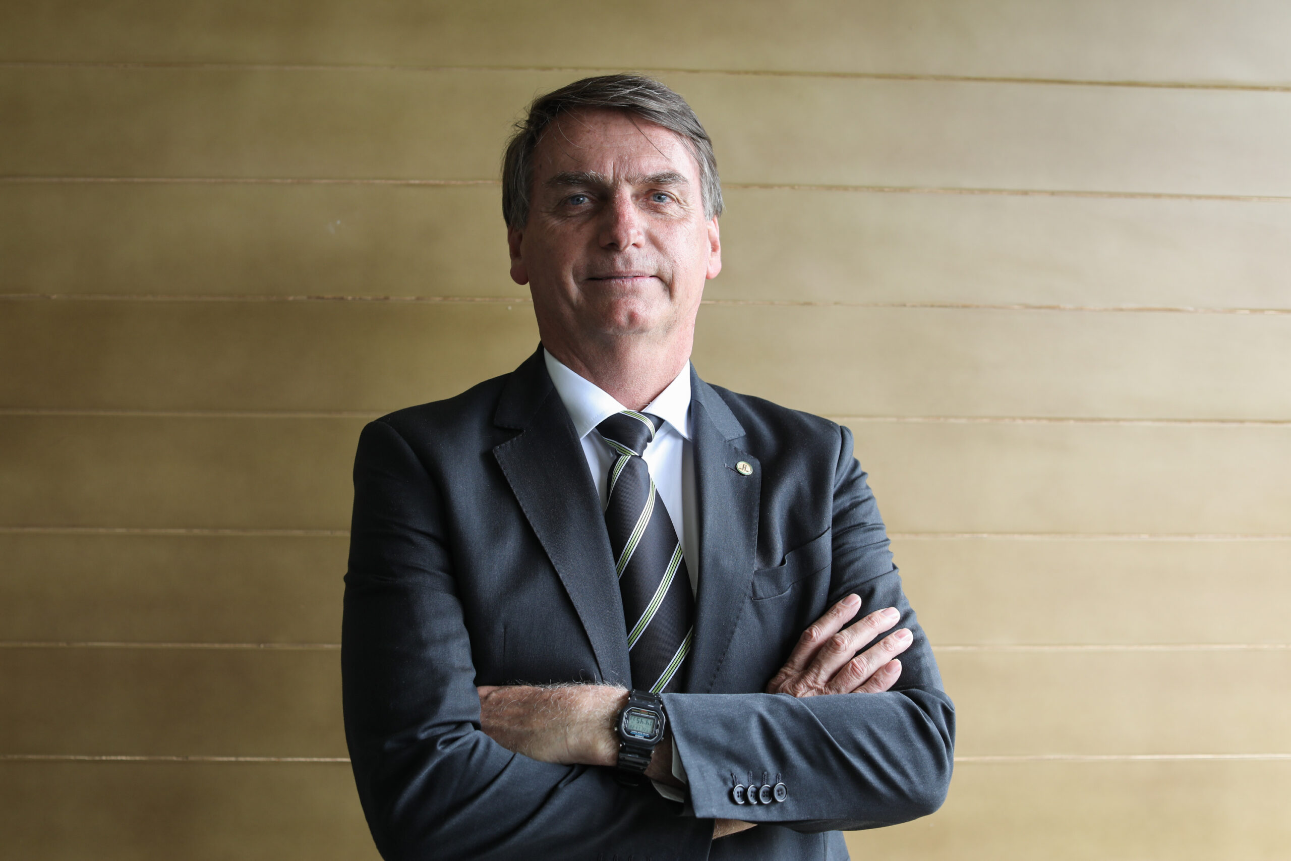 Deputado Jair Bolsonaro durante entrevista coletiva após almoço com a Frente Parlamentar da Agricultura.Foto: Sérgio Lima/PODER 360