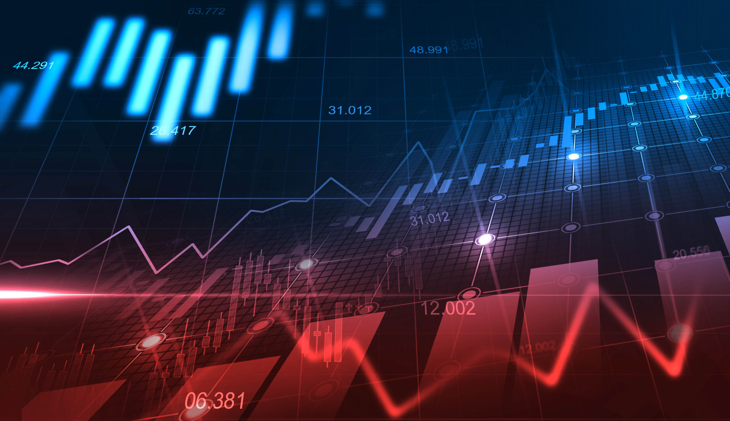 Stock market or forex trading graph in graphic concept suitable for financial investment or Economic trends business idea and all art work design. Abstract finance background