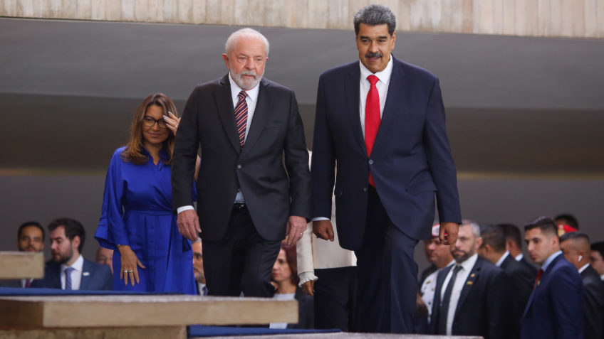 Chegada do presidente da Venezuela, Nicolás Maduro e sua mulher, Círia Maduro, recebidos pelo presidente Luiz Inacio Lula da Silva e Janja da Silva, no Palcio Itamaraty. | Sérgio Lima/Poder360 29.maio.2023