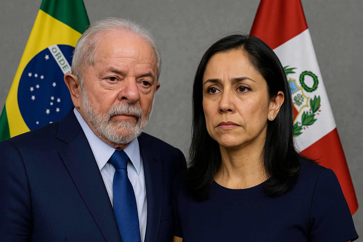 Foto ilustrativa do Presidente Lula e da ex primeira dama do Peru;