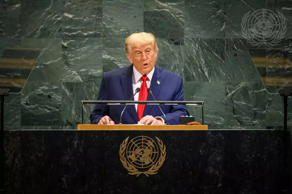 ONU divulga foto de Trump assistindo ao discurso de Lula na Assembleia Geral