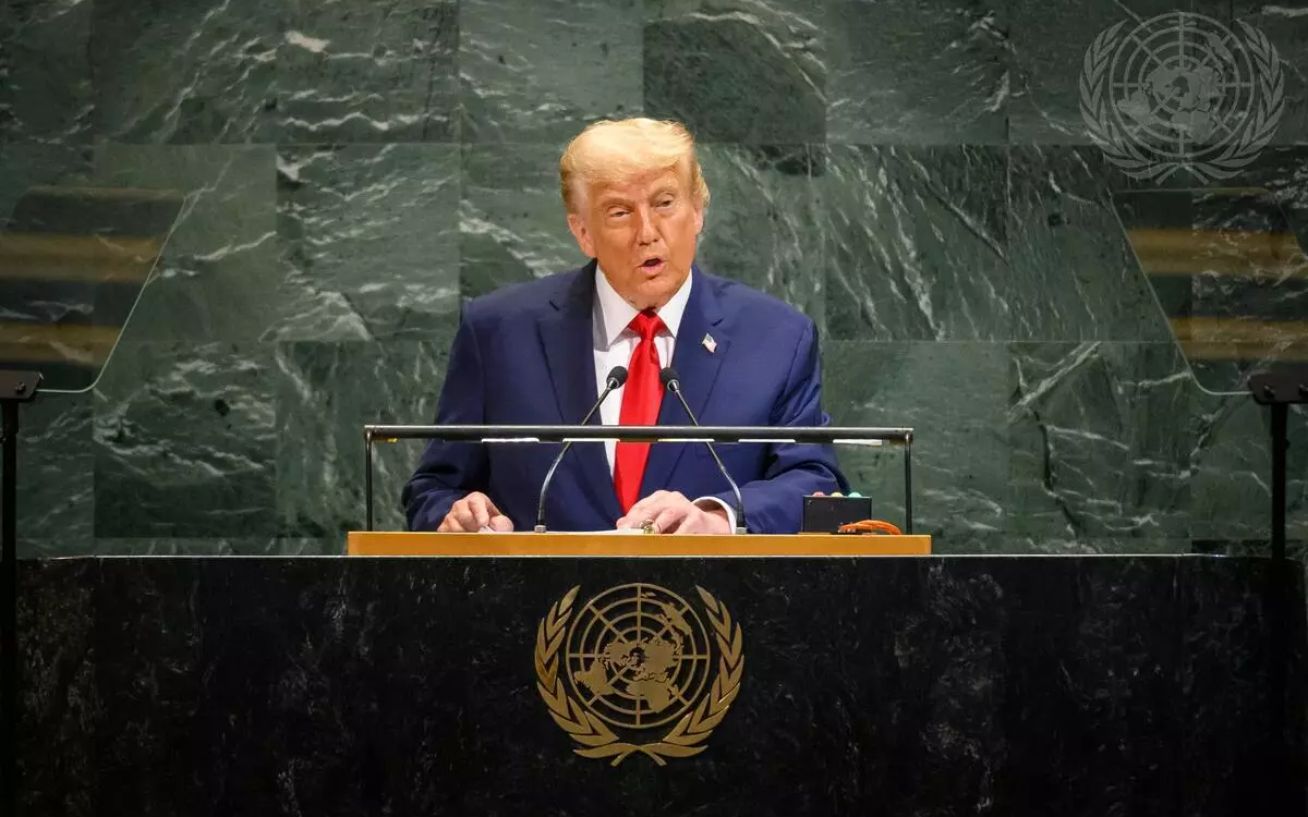 ONU divulga foto de Trump assistindo ao discurso de Lula na Assembleia Geral